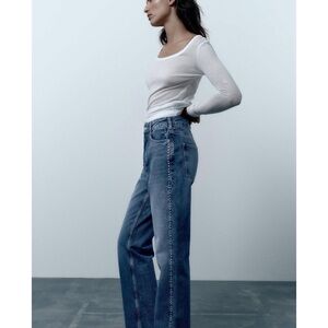 ZARA HIGH RISE Z1975 STRAIGHT LEG JEANS size 4